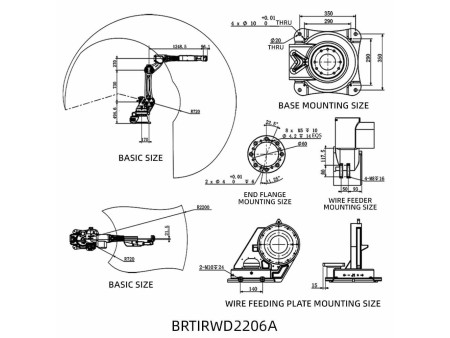 Robot przemysłowy BRTIRWD2206A 6-osiowy, 2200mm, 6kg, 5.38kVA