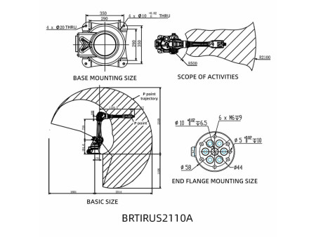 Robot przemysłowy BRTIRUS2110A 6-osiowy, 2100mm, 10kg, 6.48kVA