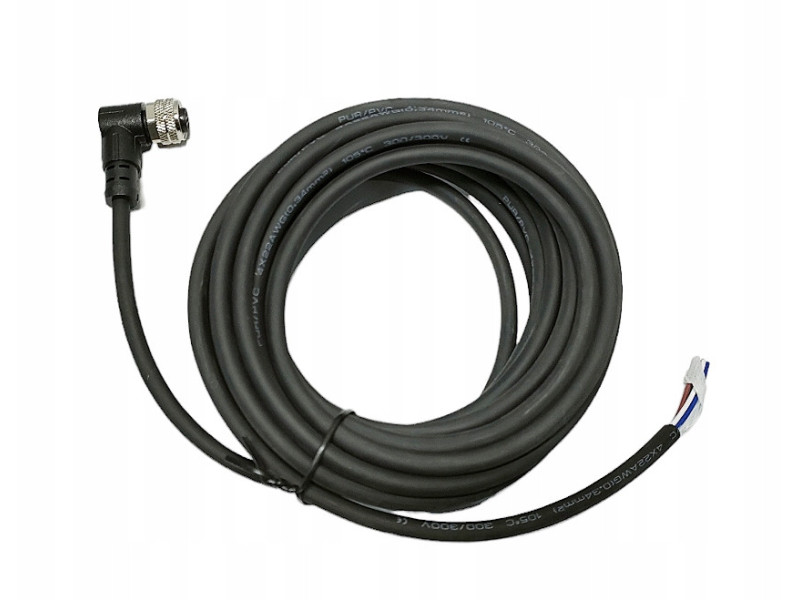 Przewód 10m z wtyczką kątową żeńską M8 3pin do czujników